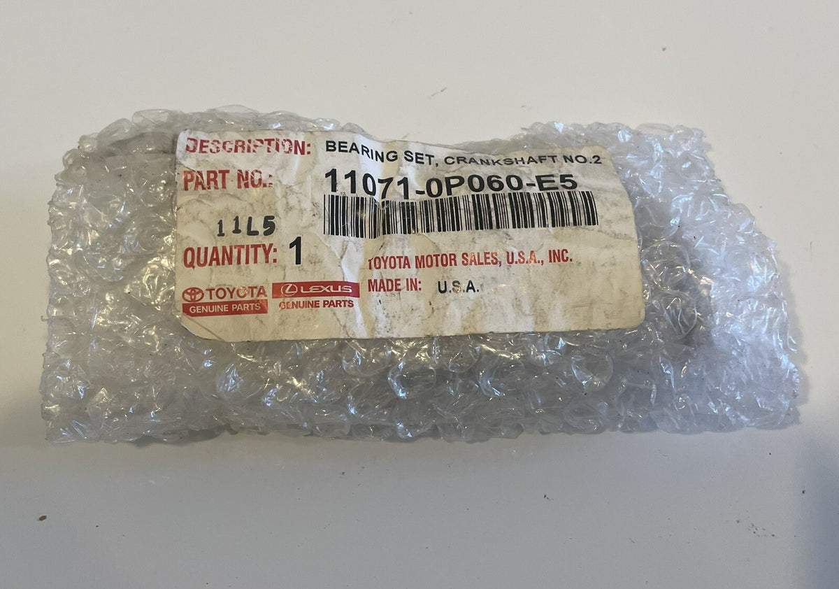 Toyota 11071-0P060-E5 Crankshaft No. 2 Bearing Set Genuine NEW! FREE SHIPPING!