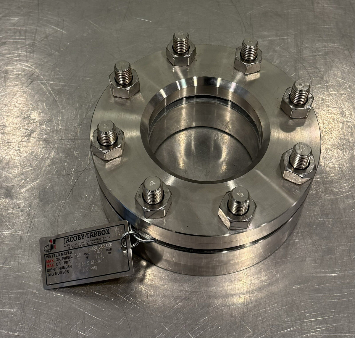 Jacoby Tarbox 5200-PVQ Sight Window 60 Sight Flow Indicator 316SS NEW SHIPS FREE