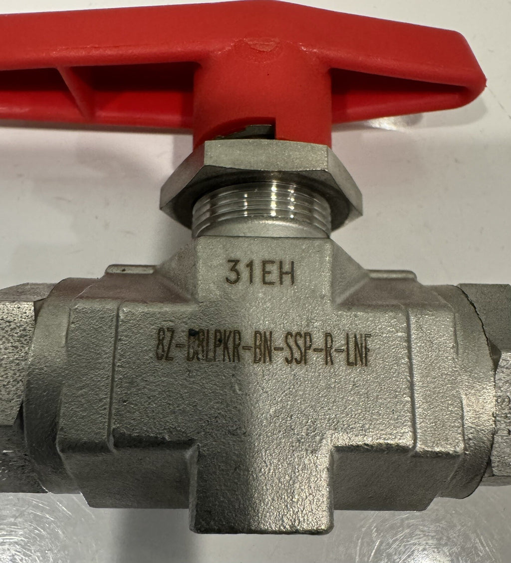 Parker 8Z-B8LPKR-BN-SSP-R-LNF 2-Way Ball Valve Stainless NEW! FREE SHIPPING!
