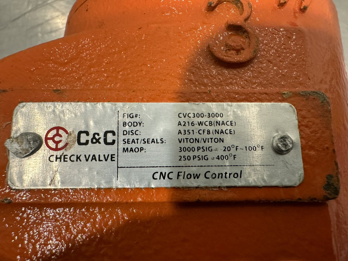 C&C 3” NACE Check Valve CVC300-3000 NEW! FREE SHIPPING!