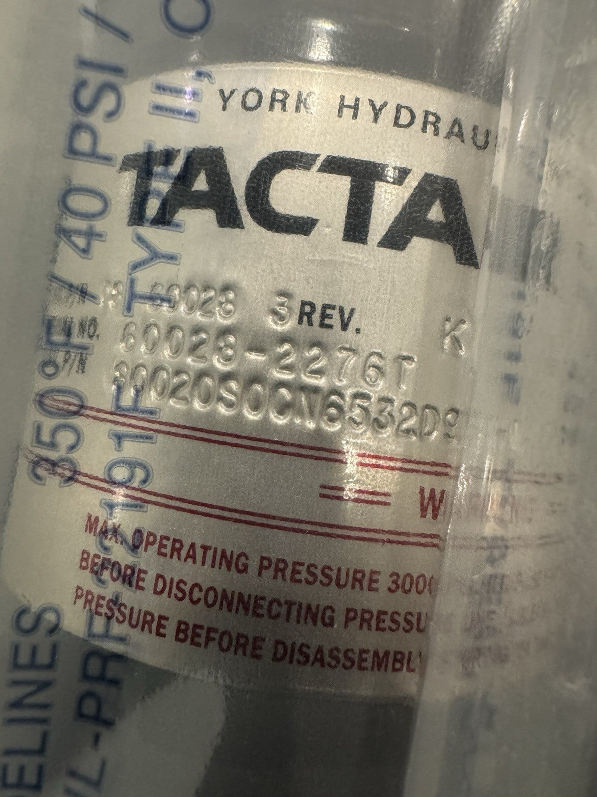 Tactair 08 60028 Hydraulic Accumulator 1710-01-271-8886 80020S0CN6532D981-1 NEW!