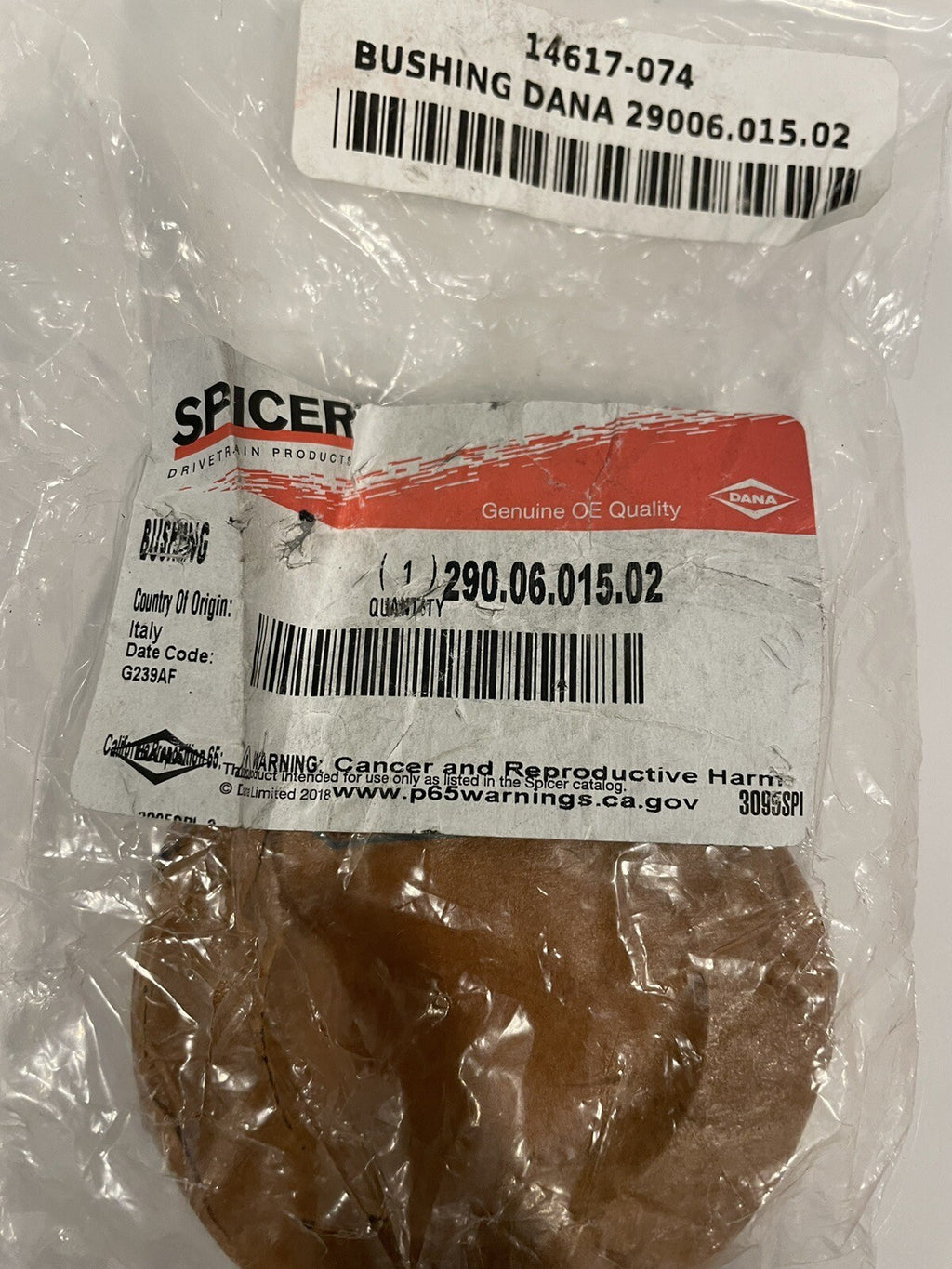 Spicer 290.06.015.02 Dana Bushing NEW! FREE SHIPPING!