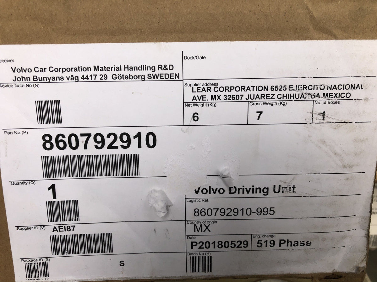Volvo V60 Lear Corporation Driving Unit Wire Harness 860792910 9401995 NEW
