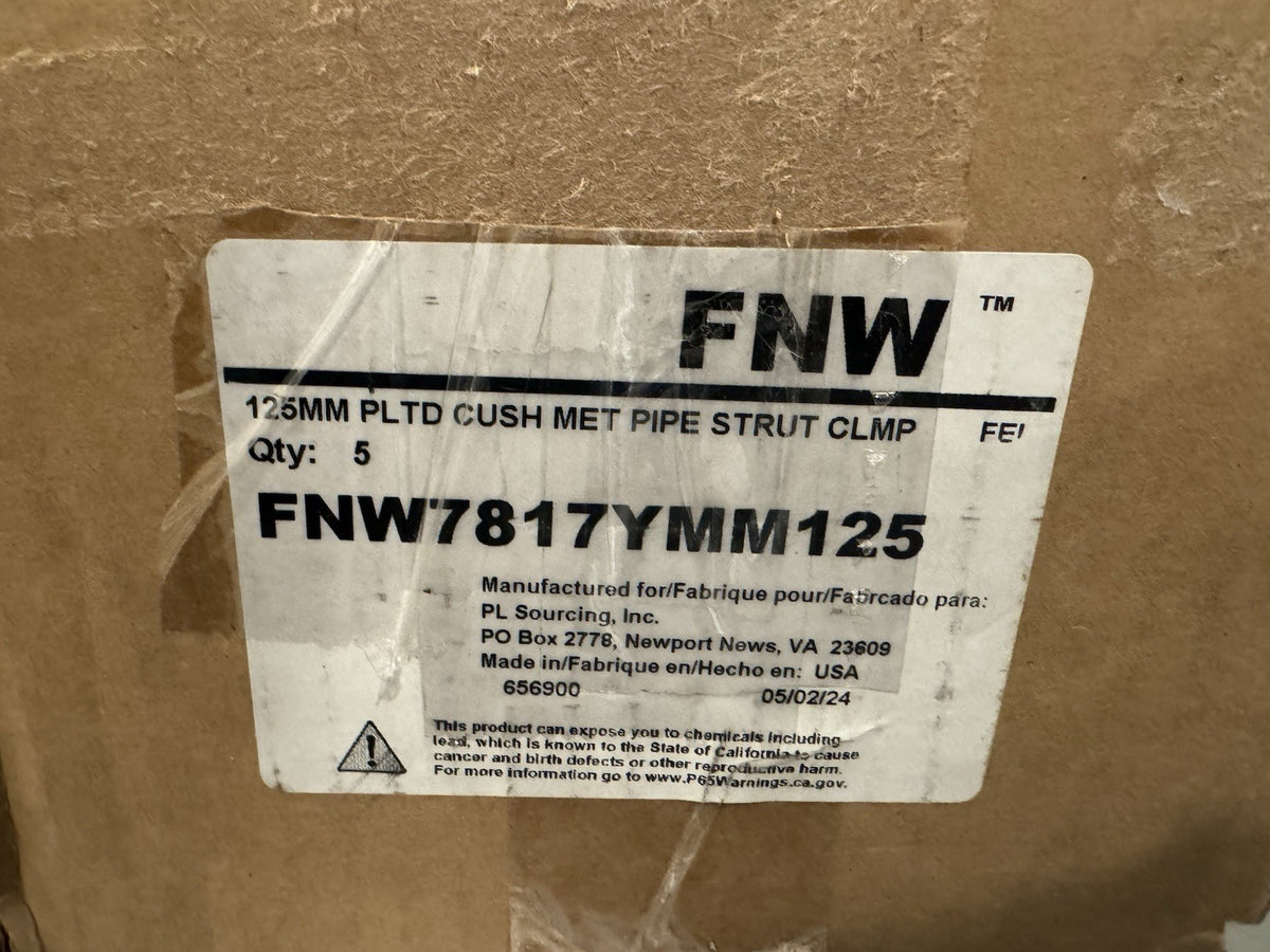 FNW FNW7817YMM125 Metric Cushioned strut Clamp 125mm Zinc NEW! SHIPS FREE!
