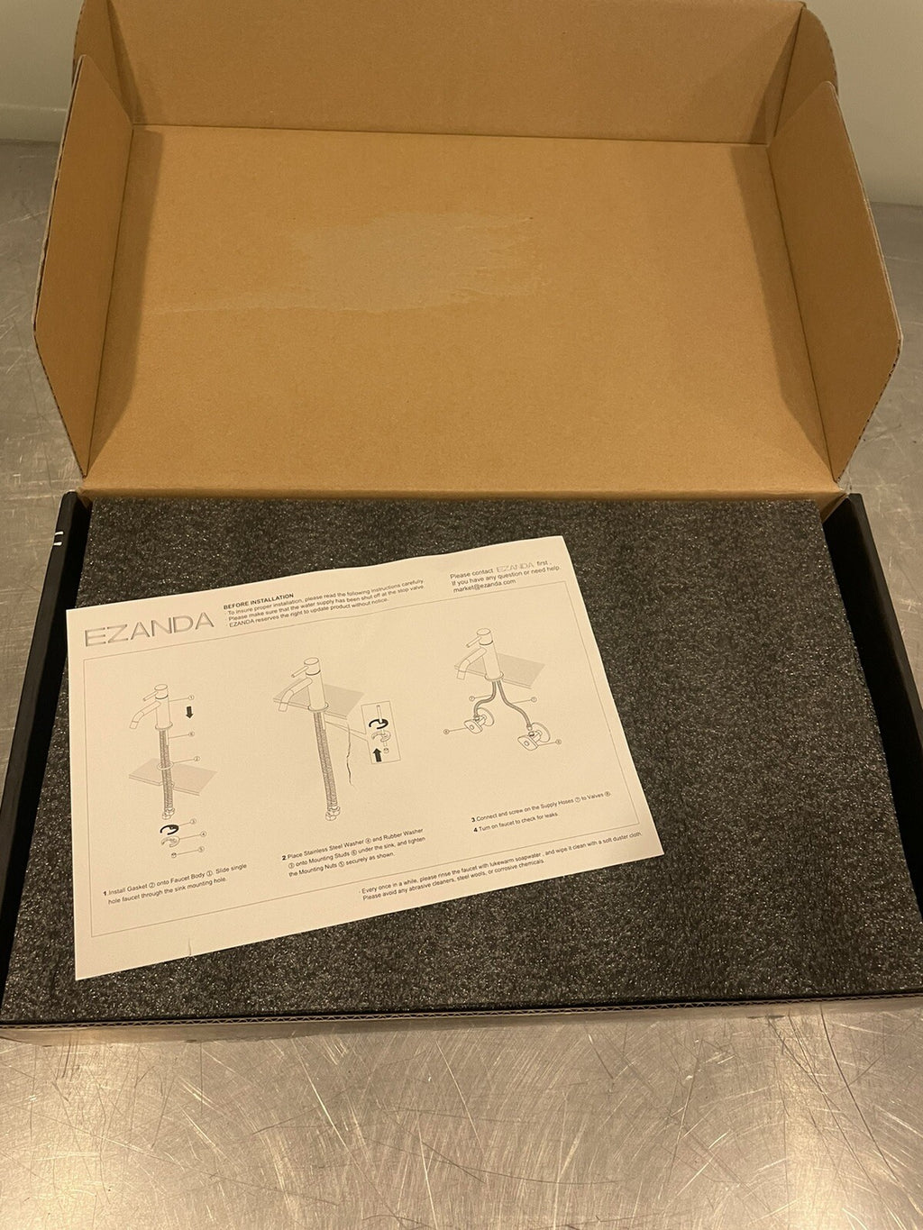 Ezanda 1431104 Single Handle Bathroom Faucet Black NEW! FREE SHIPPING!