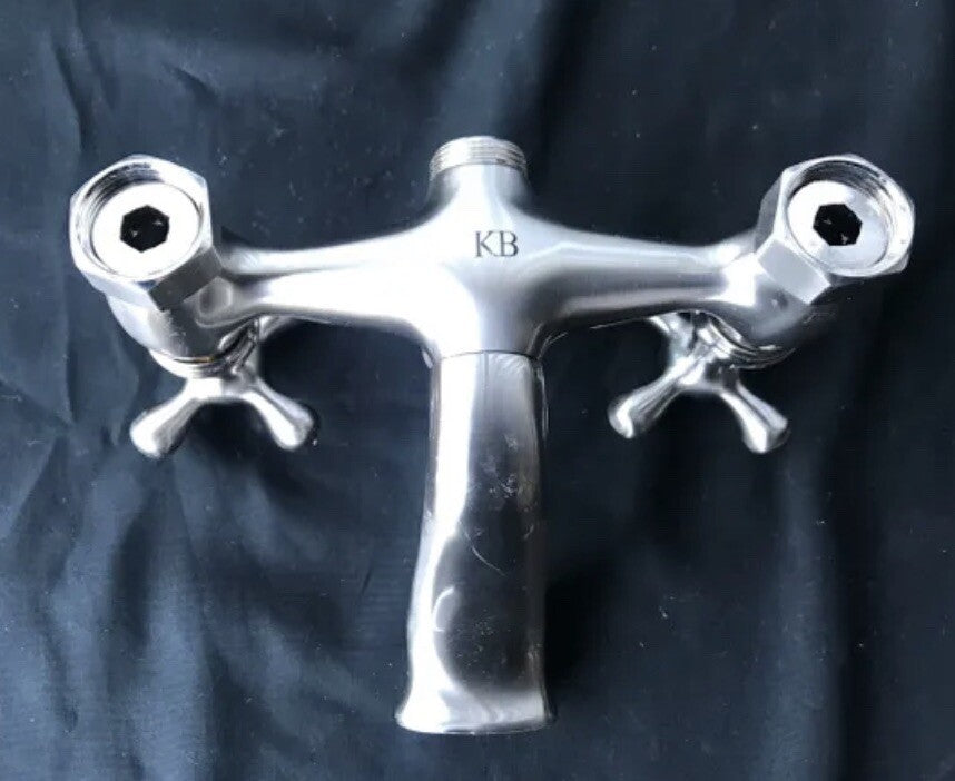 Kingston Brass Brushed Nickel Wall Mounted Tub Spout W/handles Never Installed
