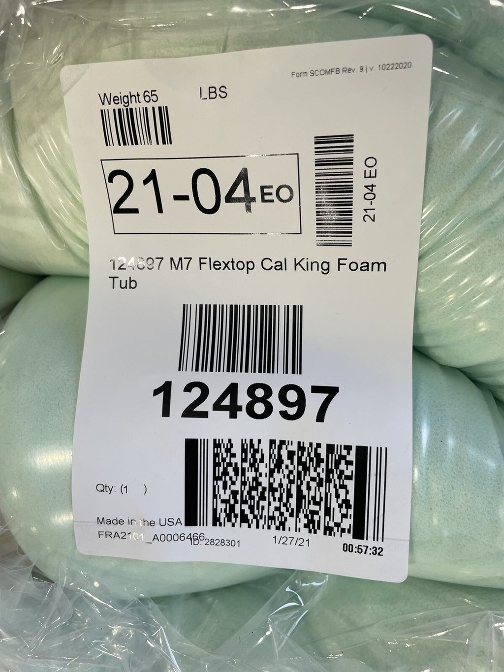 Sleepnumber 124897 M7 Flextop Cali King Foam Tub Topper NEW! FREE SHIPPING!