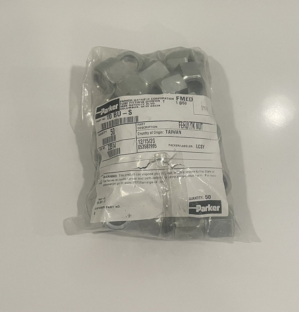 Parker 10BU-S Ferulok Tube Nut NEW! FREE SHIPPING!