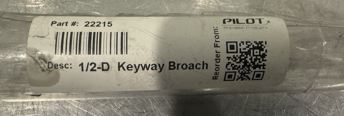 Pilot 22215 Keyway Broach 1/2-D NEW! FREE SHIPPING!
