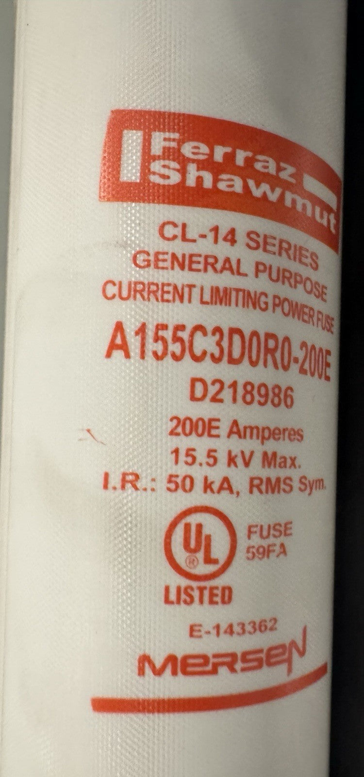Mersen A155C3D0R0-200E Fuse 15.5Kv Clip Lock Mount Transformer Fuse NEW!