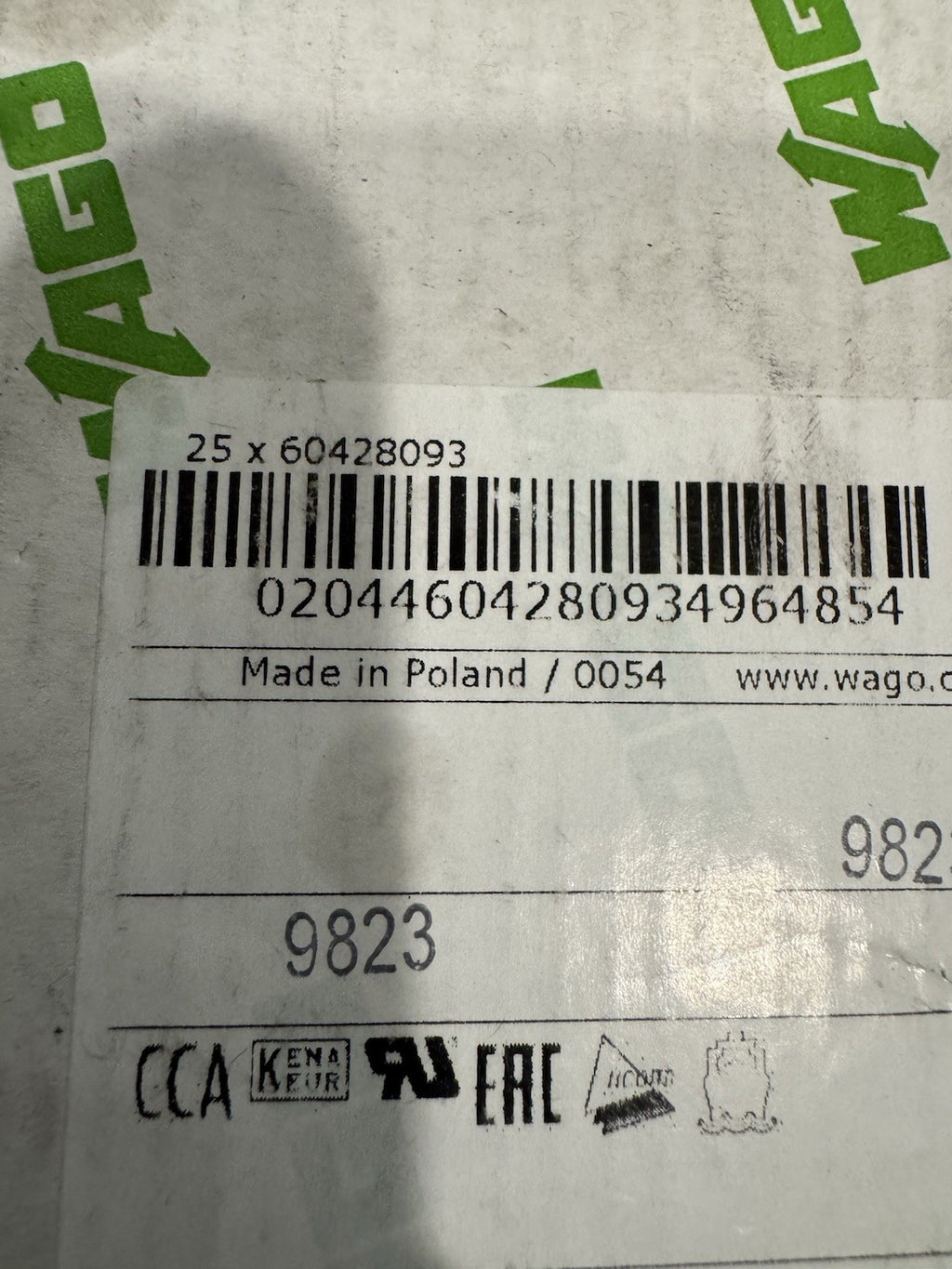 Wago 60428093 Conductor Terminal Block 25 PACK NEW! FREE SHIPPING!