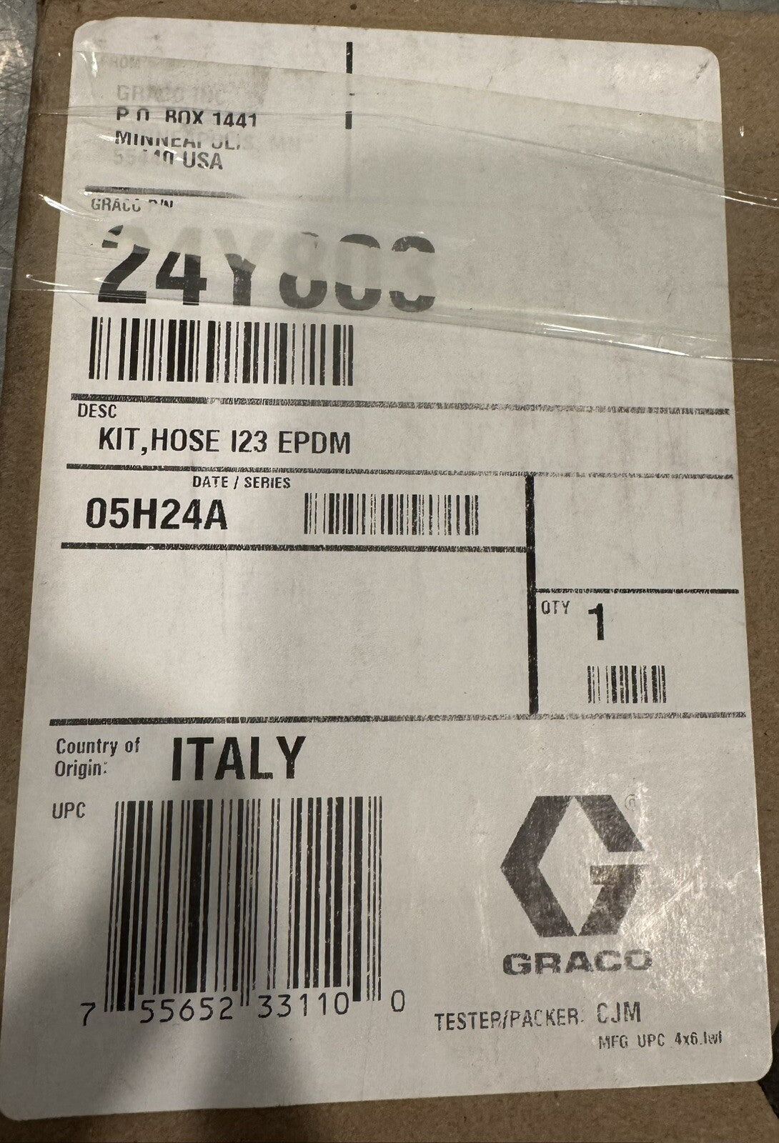 Graco 24Y803 I22 EPDM Hose Kit Genuine NEW IN BOX! FREE SHIPPING!