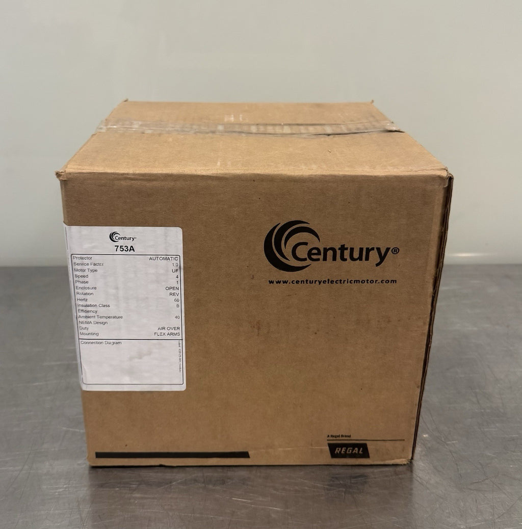 Century 753A Motor 1/3 HP 115V 5.6A RPM 1075/4SPD NEW! FREE SHIPPING!