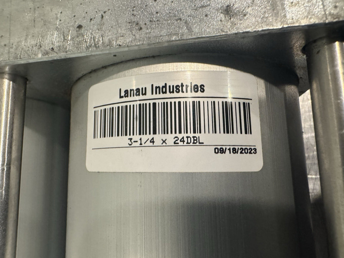 Lanau 3-1/4 X 24DBL Double Pneumatic Air Cylinder NEW! DENTS! FREE SHIPPING!