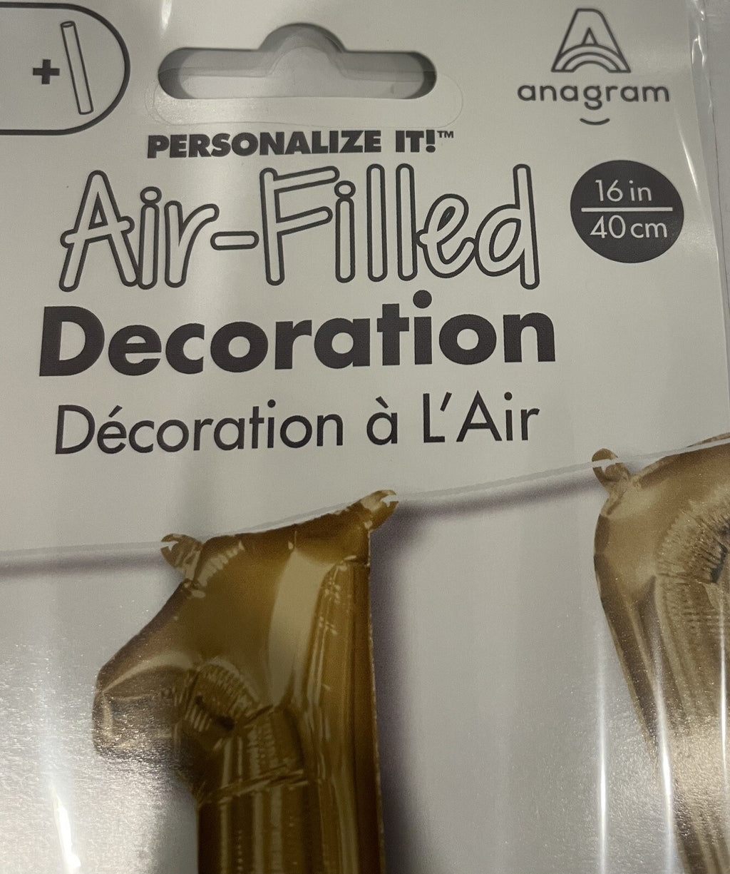 (1) Number 1 Foil Balloon Gold 16” Anagram 33077 NEW! FREE SHIPPING!