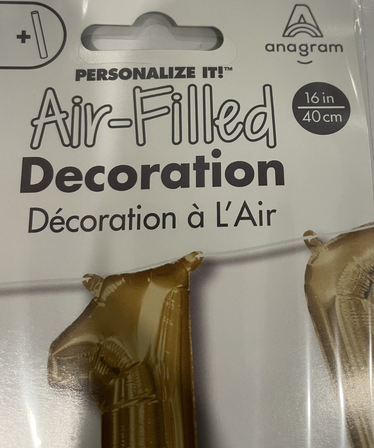 (1) Number 1 Foil Balloon Gold 16” Anagram 33077 NEW! FREE SHIPPING!