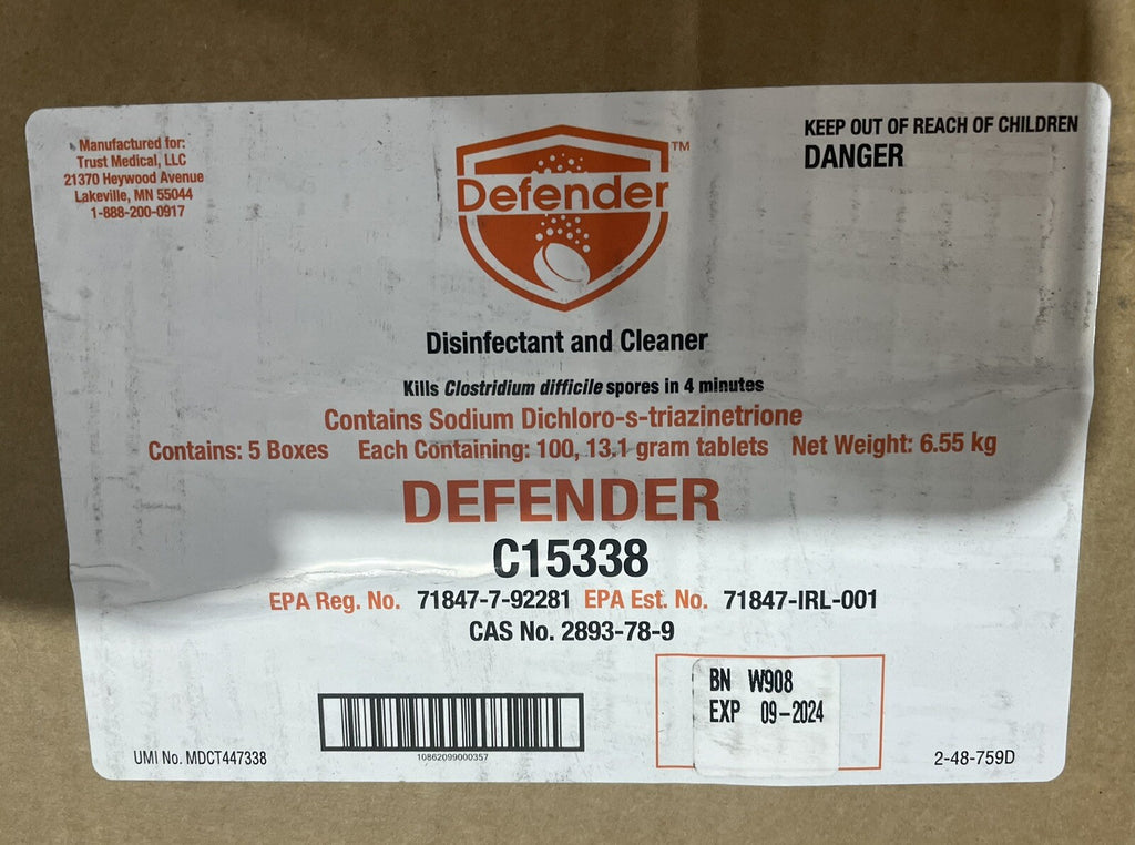 Defender C15338 Disinfectant & Cleaner Tablets 100 PACK NEW! FREE SHIPPING!