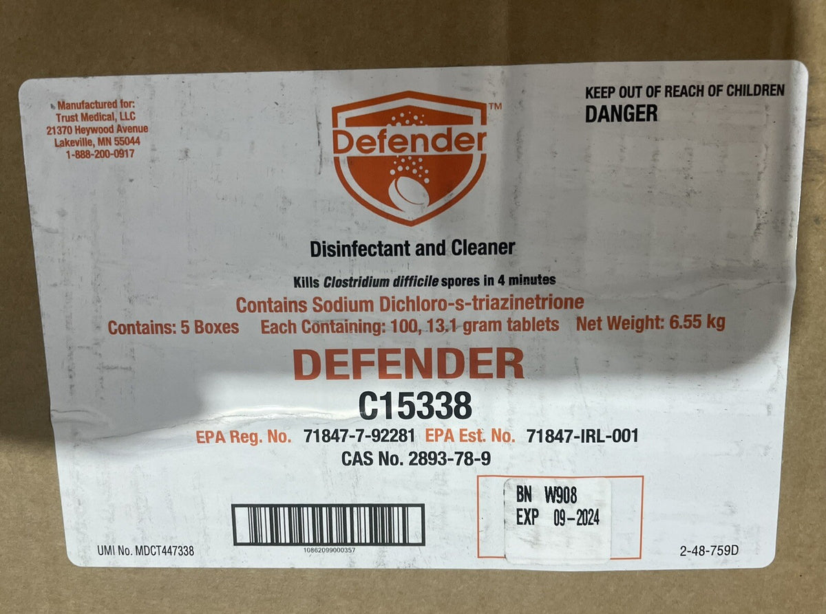Defender C15338 Disinfectant & Cleaner Tablets 100 PACK NEW! FREE SHIPPING!