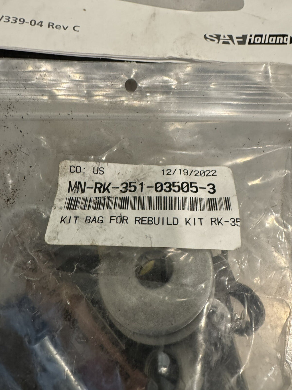 SAF Holland RK-351-03505-3 Air Release Rebuild Kit NEW IN BOX! FREE SHIPPING!