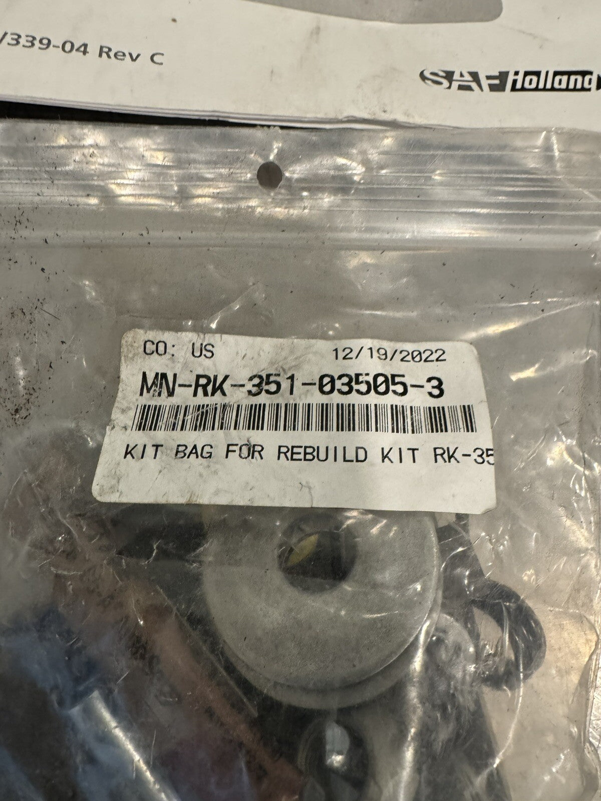 SAF Holland RK-351-03505-3 Air Release Rebuild Kit NEW IN BOX! FREE SHIPPING!