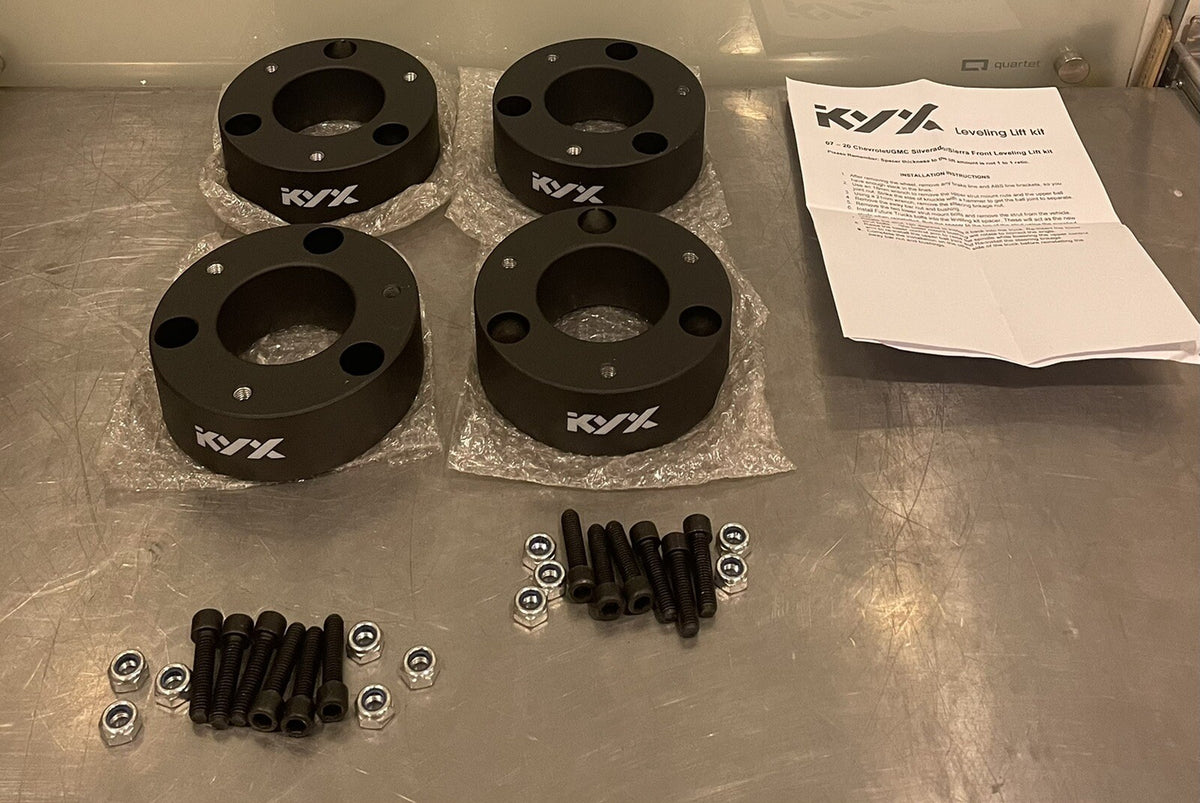 KYX 2” Hub Spacer Kit 4PC GMC Sierra Chevy Silverado Front Level Kit NEW!
