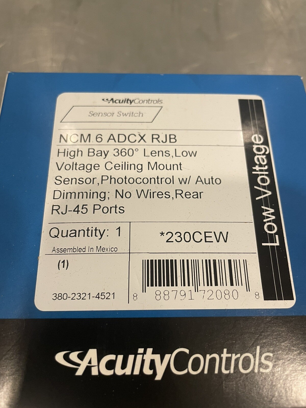 Acuity Controls NLight 230CEW Sensor Switch High Bay 360 Lens NEW! FREE SHIPPING