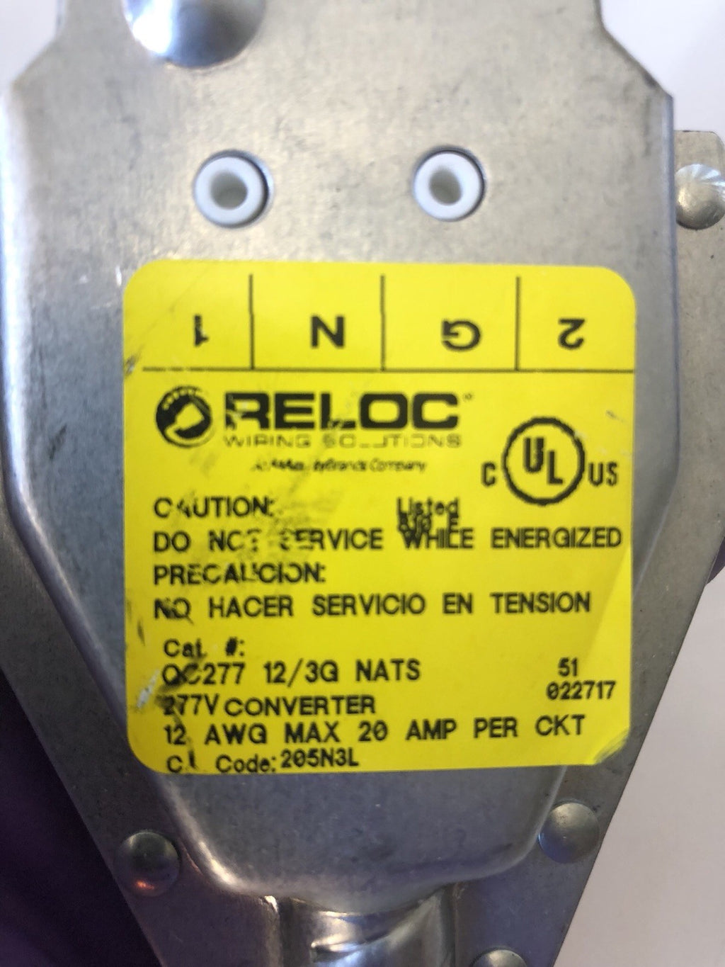 Reloc 205N3L QS277 12/3G NATS Converter Port NEW BULK PRICING AVAILABLE