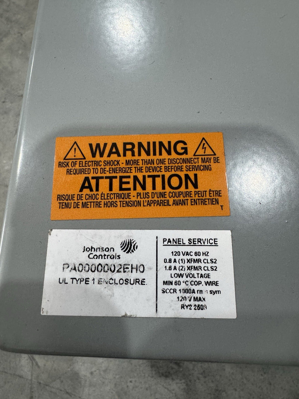 Johnson Controls PA0000002EH0 Power Supply Panel Enclosure NEW IN BOX! DAMAGED!