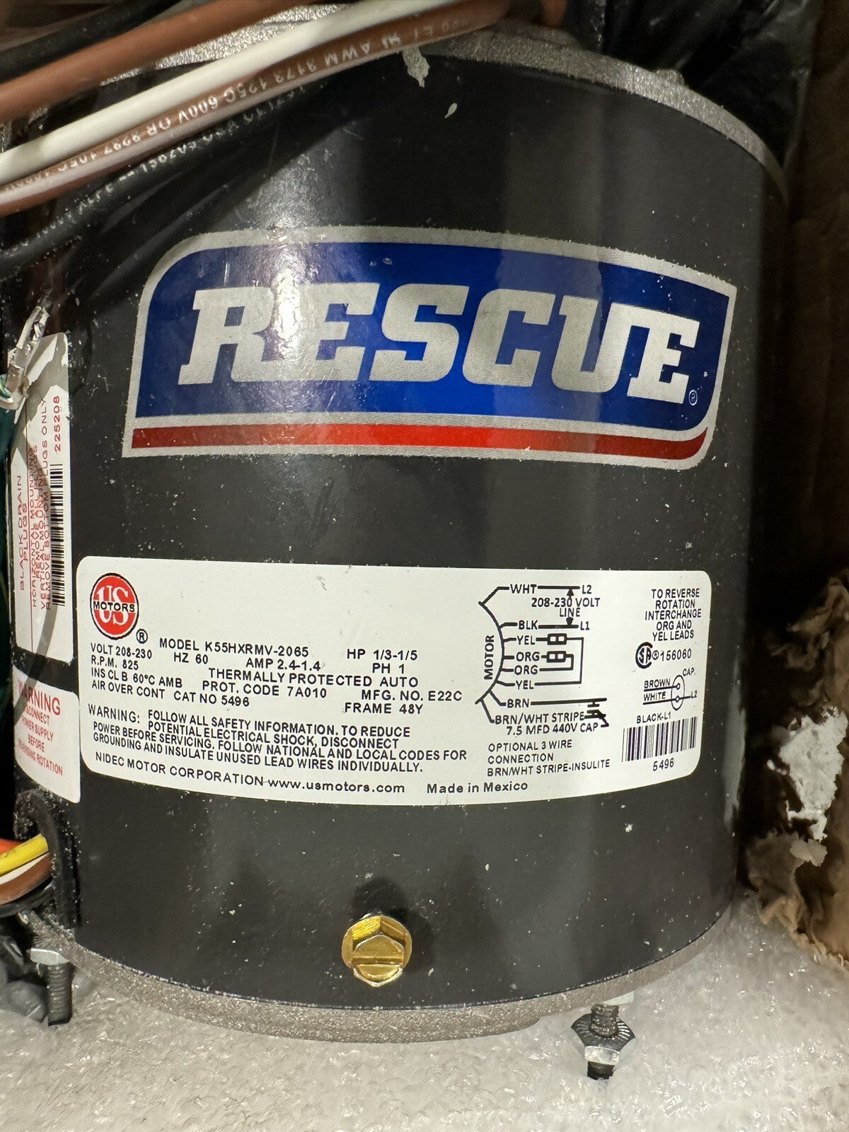 S82-542 US Motor Consolidator 1/3-1/5HP 208-230V 1PH NEW! FREE SHIPPING!