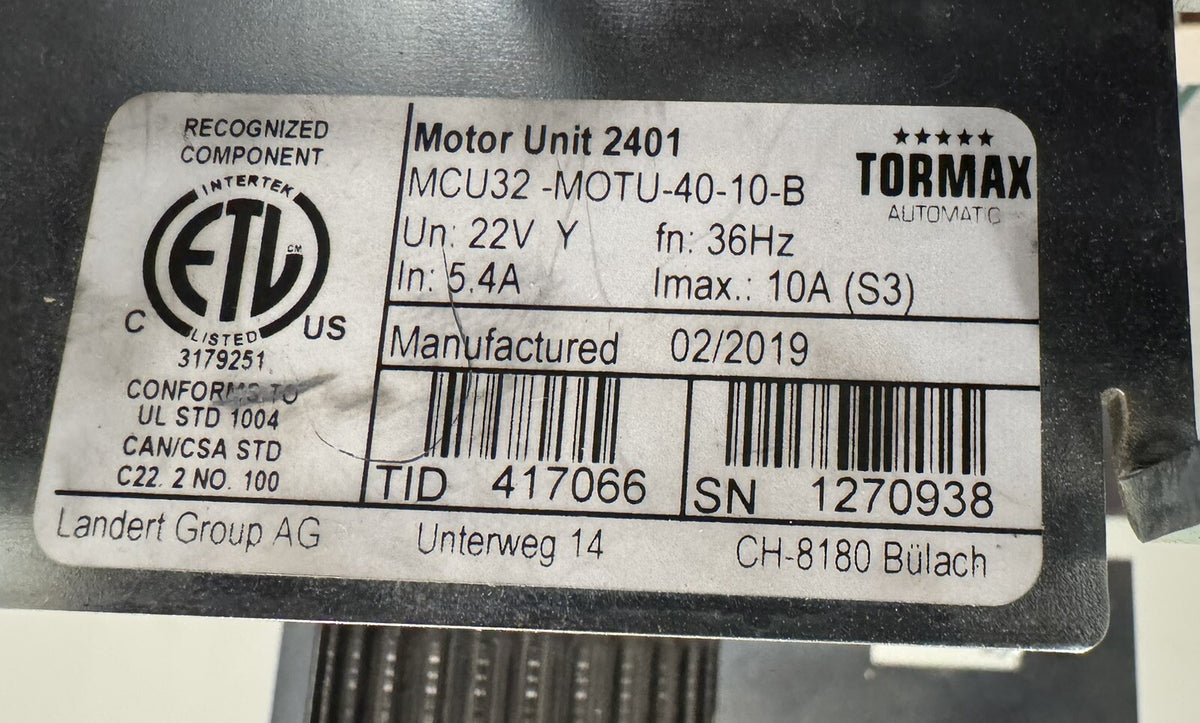 Tormax US801384R Rebuilt Motor Unit iMotion 2401 NEW IN BOX! FREE SHIPPING!