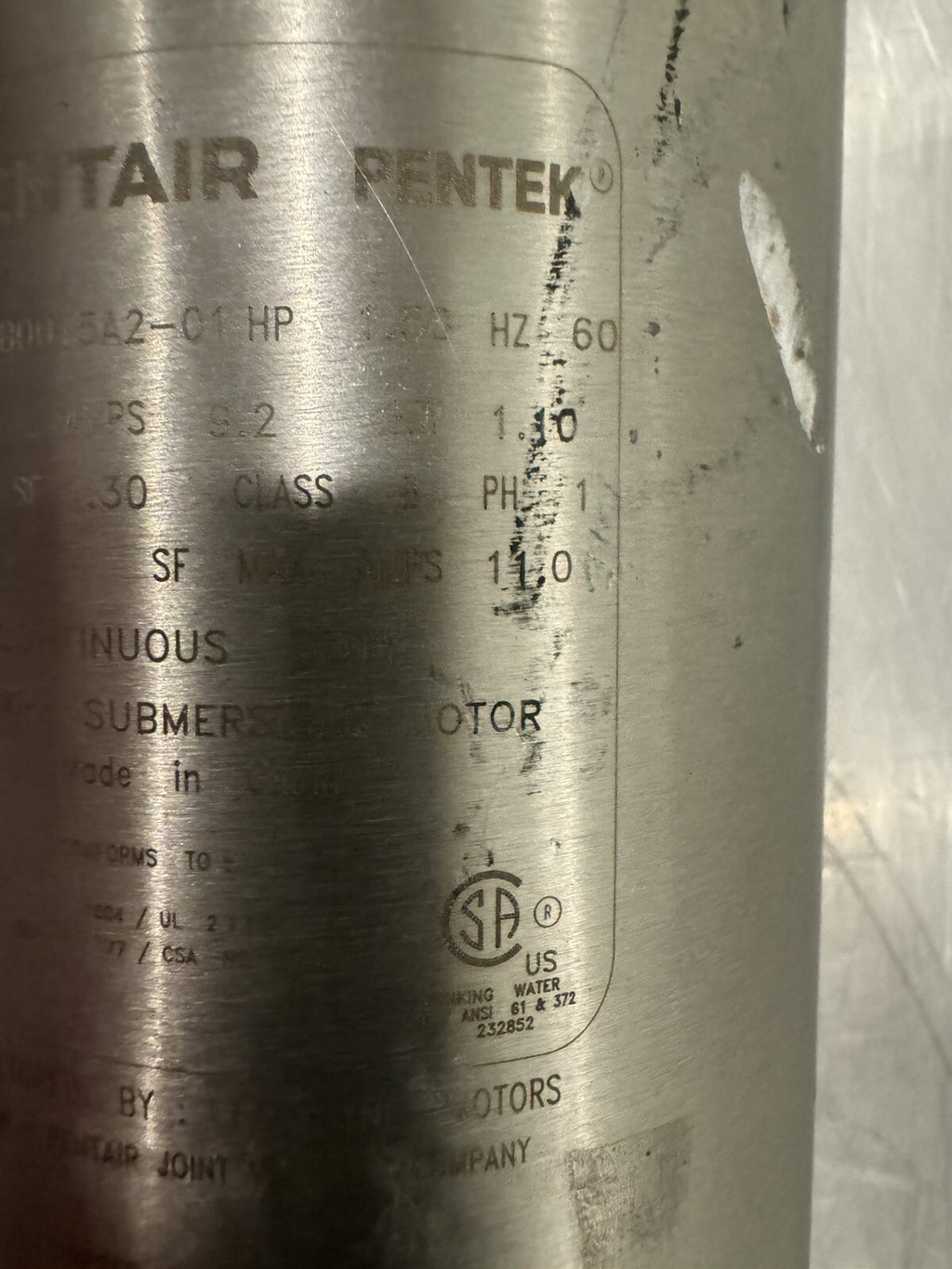 Pentair P43B0015A2-01 Submersible Pump Motor 1.5HP 4” X Series NEW! SHIPS FREE!