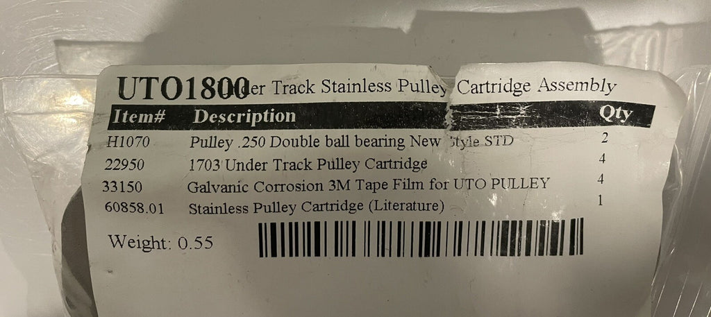 Coverstar UTO1800 Under Track Pulley Cart NEW! FREE SHIPPING!