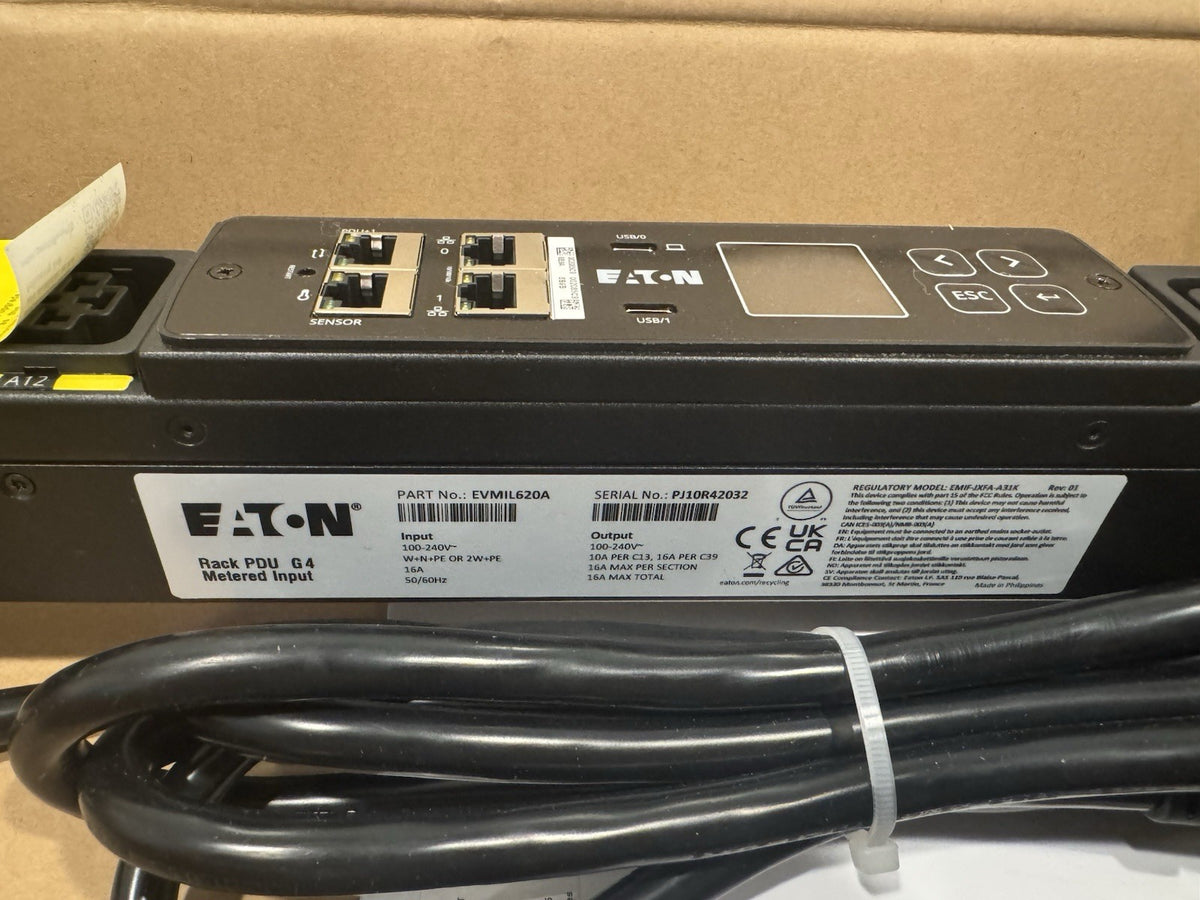 Eaton EVMIL620A Metered Input Rack PDU 100-240V 24 Outlet 16A NEW IN BOX!
