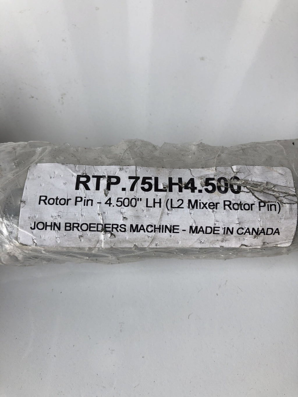 John Broeders Machine RTP.75LH4.500 L2 Mixer Rotor pin 4.5” NEW