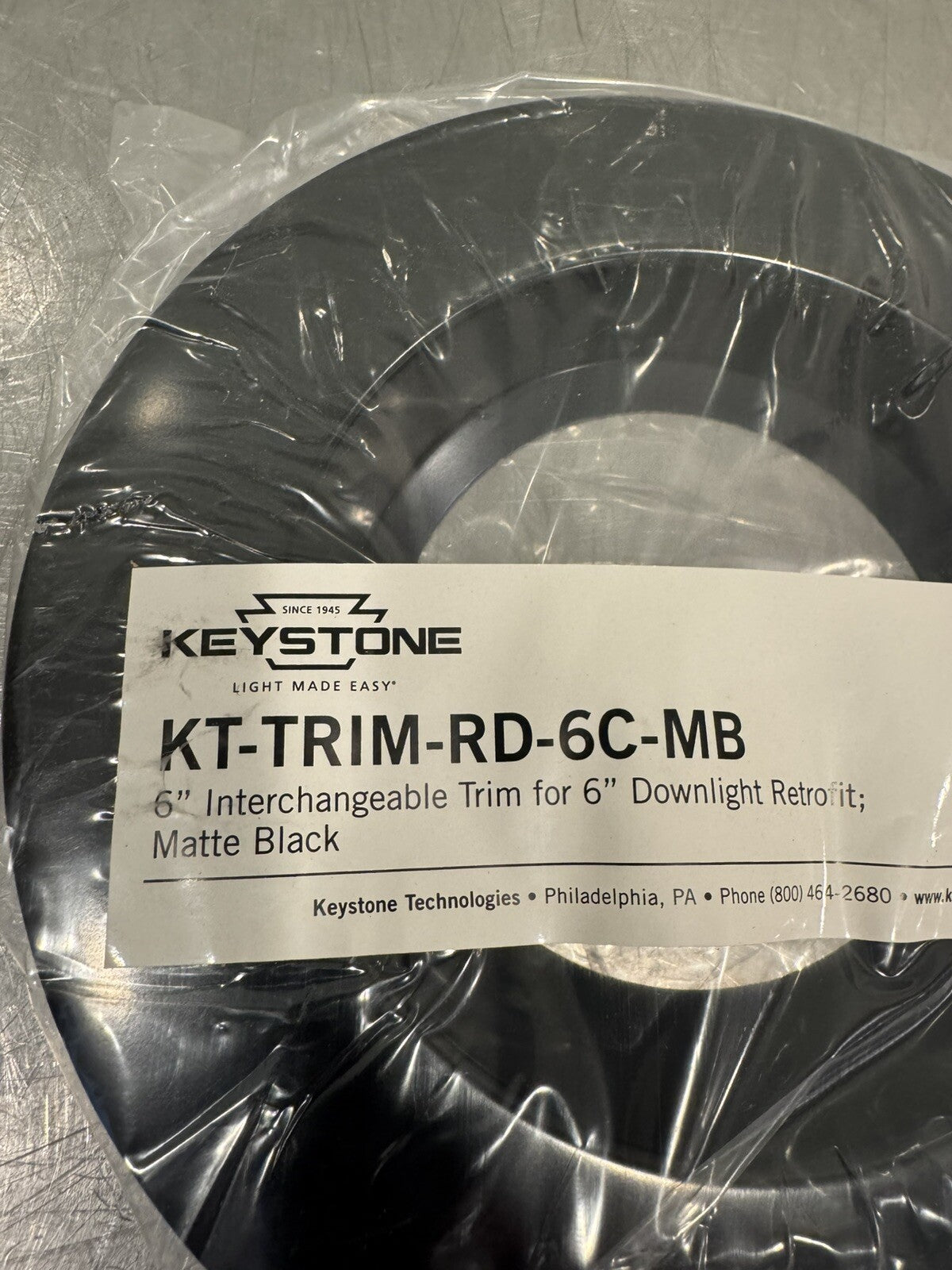 Keystone KT-TRIM-RD-6C-MB Downlight Trim Interchangeable Matte Black NEW!