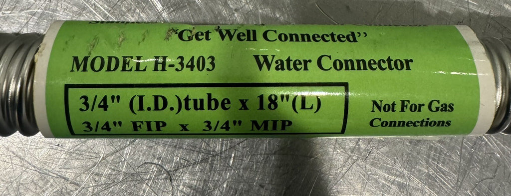 Falcon Stainless H-3403 Water Flex Pipe 3/4 X 3/4 X 18” NEW! FREE SHIPPING!