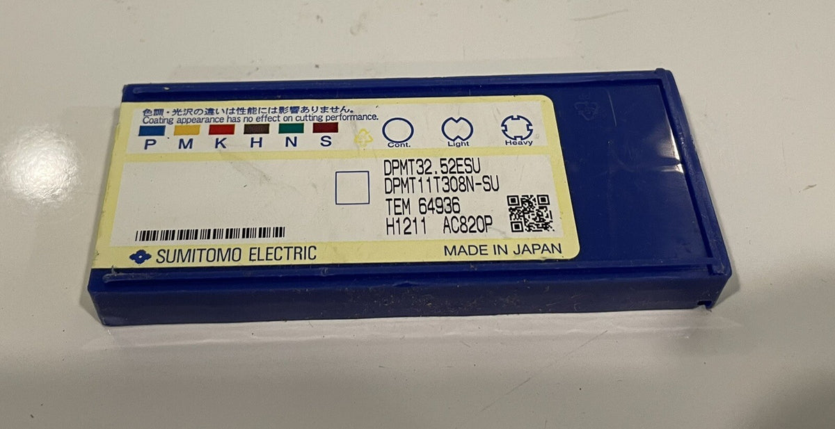 Sumitomo DPMT32. 52ESU Carbide Turning Insert 10 PACK AC820P NEW! SHIPS FREE!