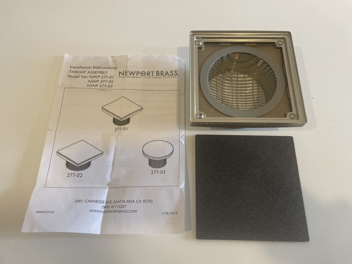 Newport Brass 277-02 6” Shower Drain Throat W/ 4” IPS Outlet NEW IN BOX!!