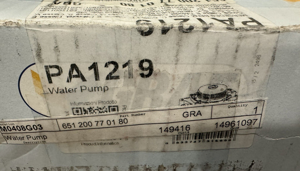 Graf PA1219 Water Pump NEW IN BOX! FREE SHIPPING!