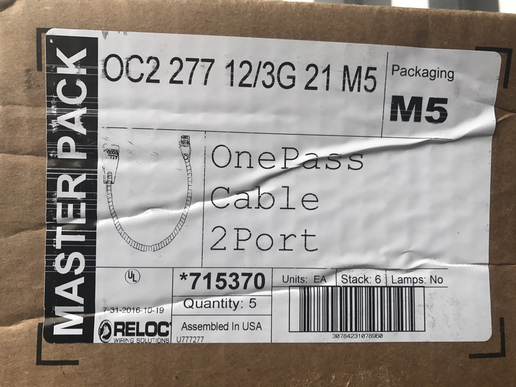 Reloc OnePass OC2 2-Port Cable OC2 277 12/3G 21 M5 NEW (Pack Of 5)