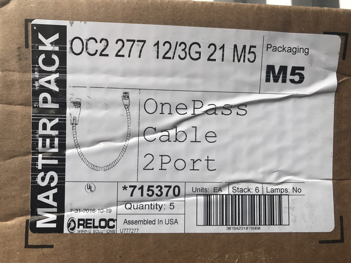 Reloc OnePass OC2 2-Port Cable OC2 277 12/3G 21 M5 NEW (Pack Of 5)