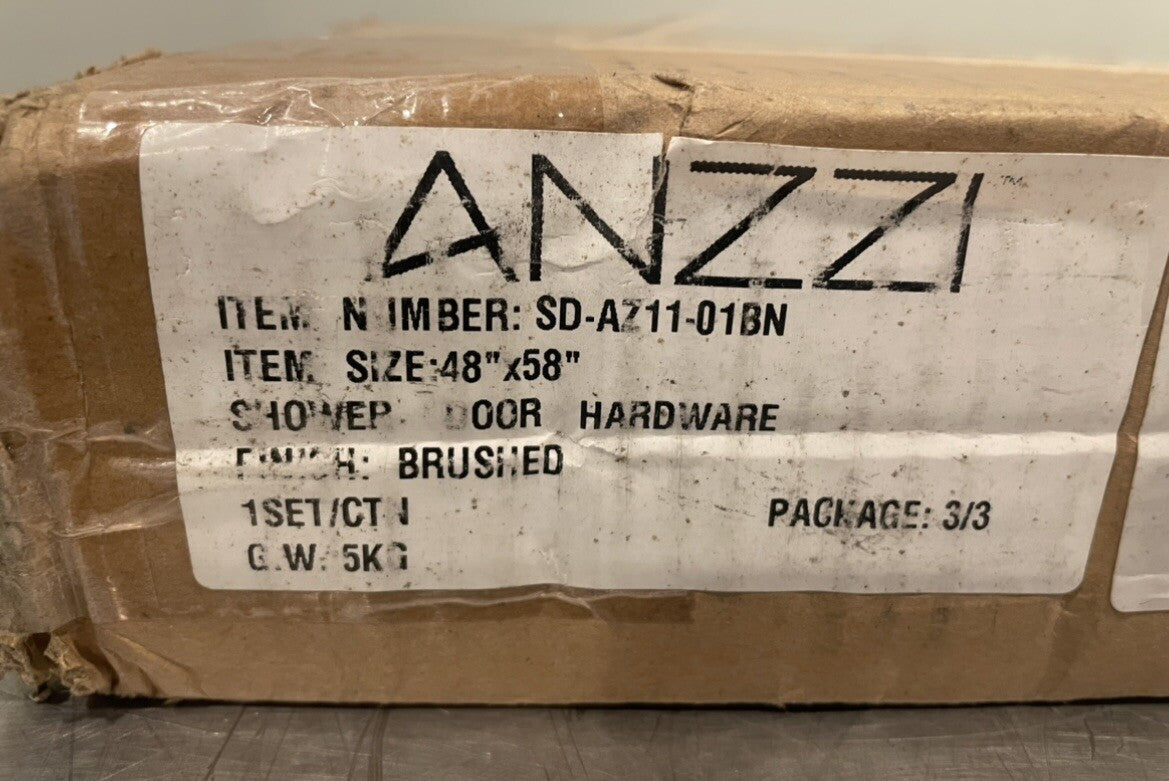 Anzzi SD-AZ11-01BN Shower Door Hrdware Kit Handle Hinges Mounts SS NEW IN BOX!