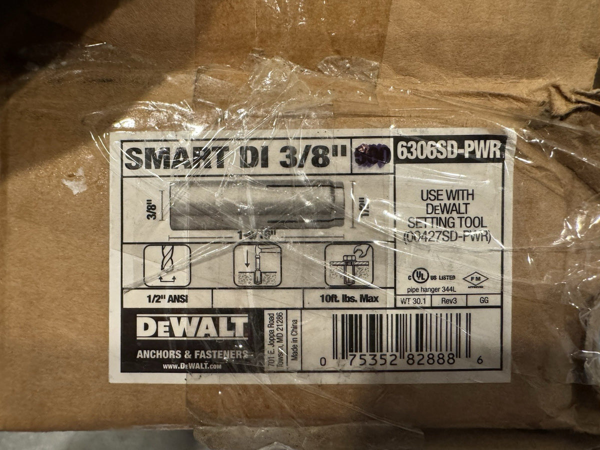 Dewalt Smart DI+ Drop-In 3/8” 6306SD-PWR 252 PACK NEW! FREE SHIPPING!