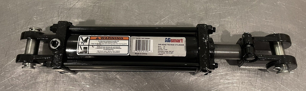 Ag Smart 197-30081 Tie Rod Cylinder Hydraulic 3” Bore 8” Stroke 2500 PSI NEW!