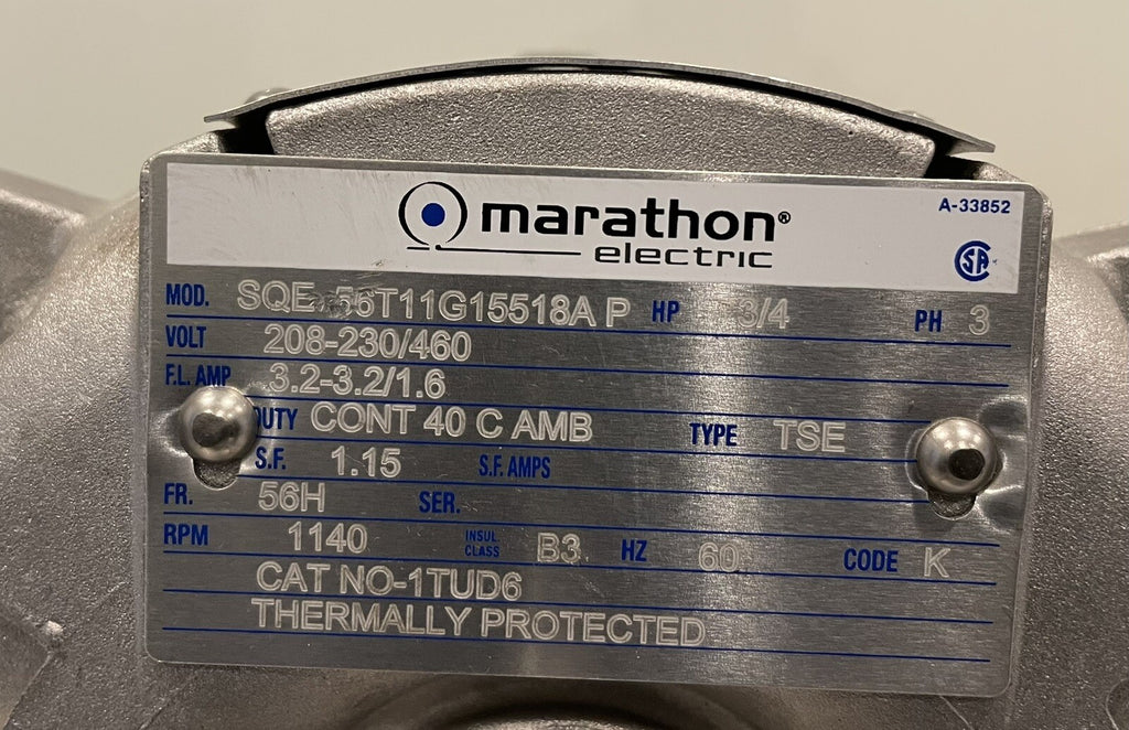 Marathon 56T11G15518 Hazardous Location Motor 3/4HP 3PH 1140 RPM NEW!