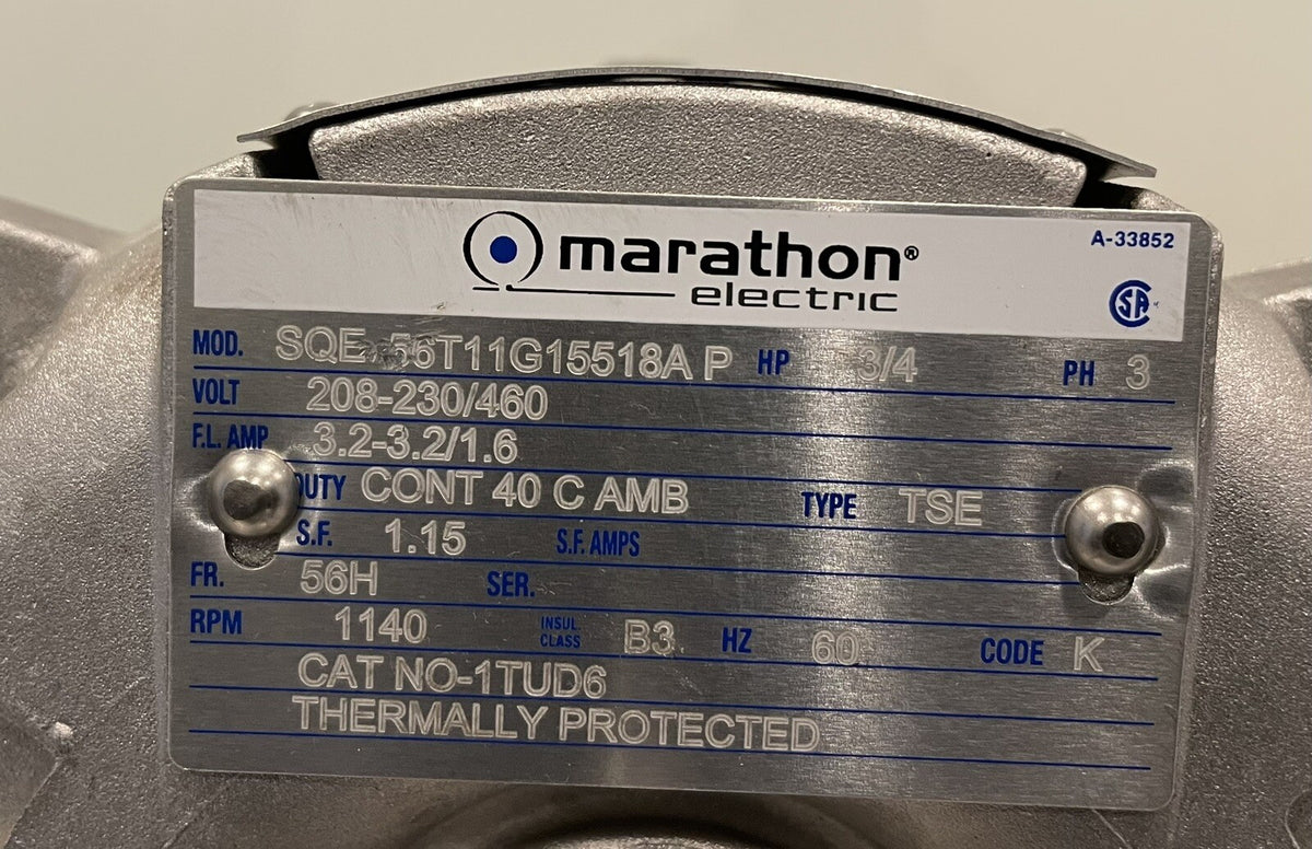 Marathon 56T11G15518 Hazardous Location Motor 3/4HP 3PH 1140 RPM NEW!