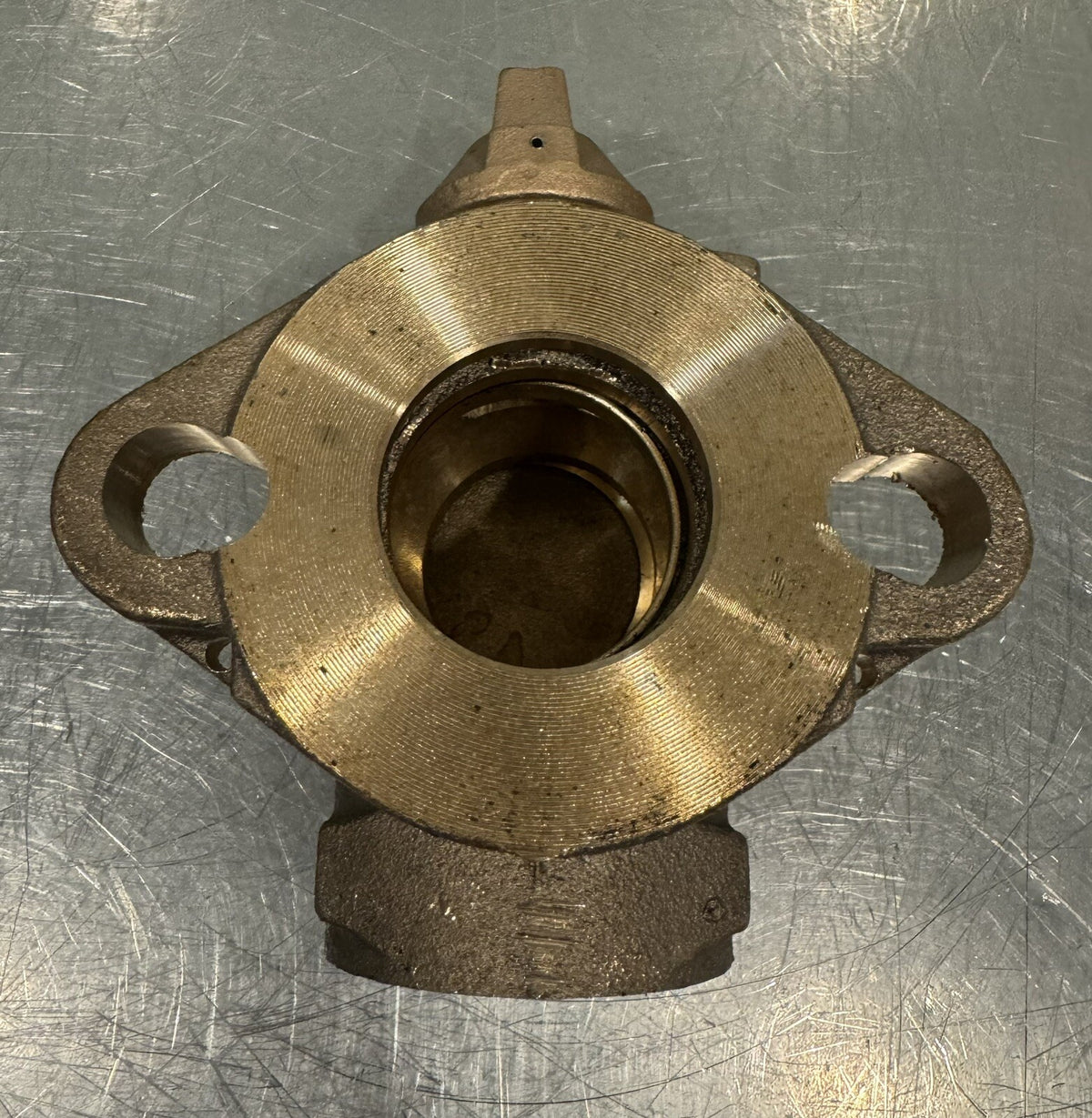 Mueller 2” Angle Stop Shutoff Brass Thread X Meter Flange NEW! FREE SHIPPING!