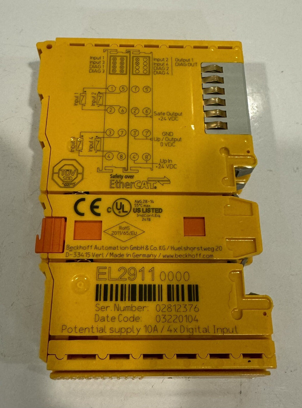 Beckhoff EL2911 Ethercat Terminal 4 Channel Digital Input NEW IN BOX! SHIPS FREE