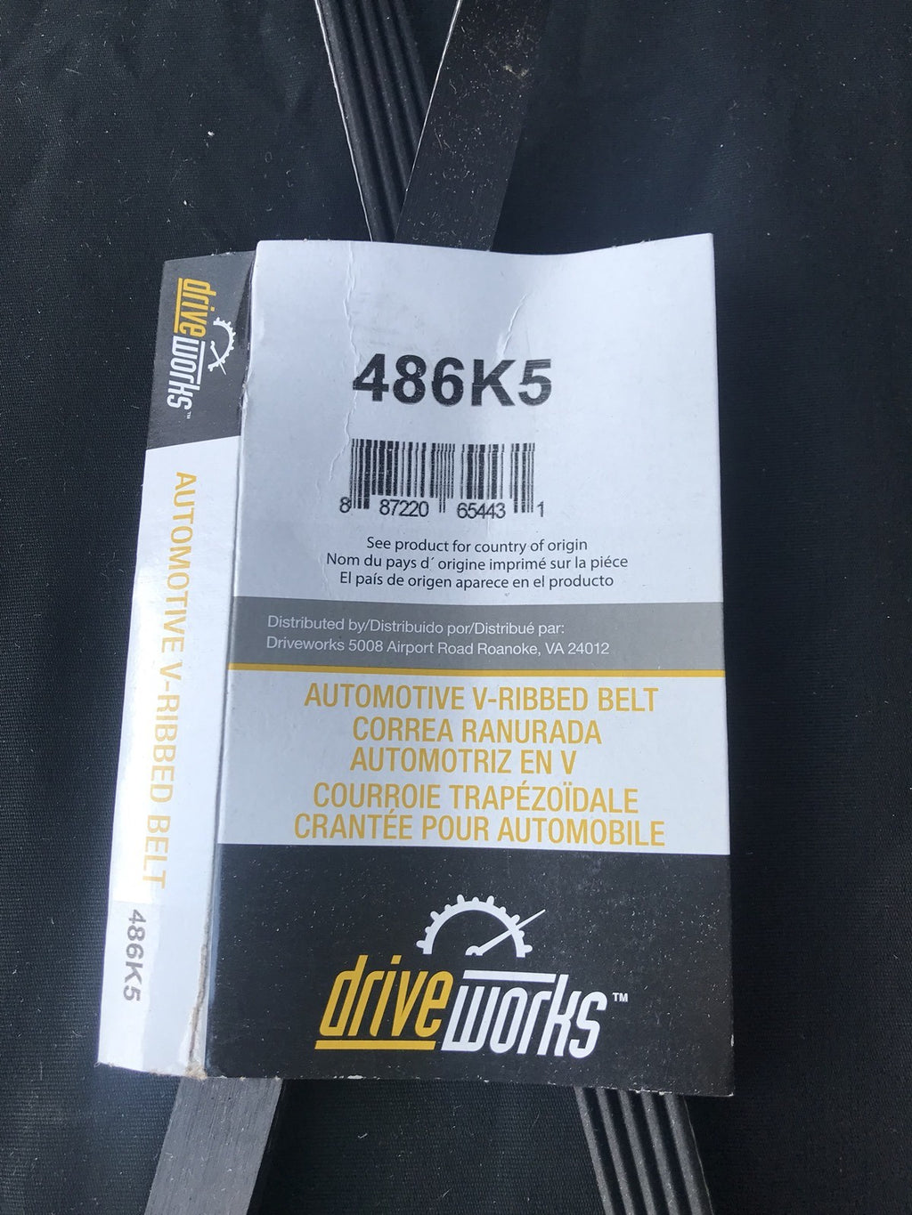 Drive Works 486K5 Automotive V-Ribbed Belt NEW