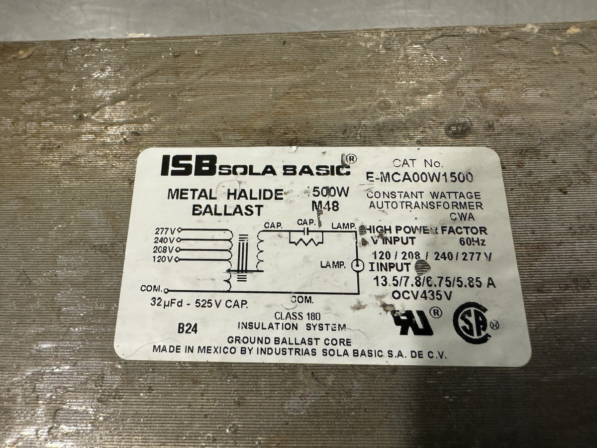 ISB Sola Basic E-MCA00W1500 Metal Halide Ballast NEW! FREE SHIPPING!